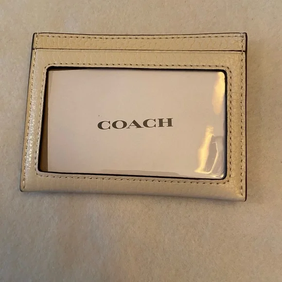 NWT Coach Slim Id Card Case Strawberry Graphic Leather Chalk Multicolor - Picture 3 of 6